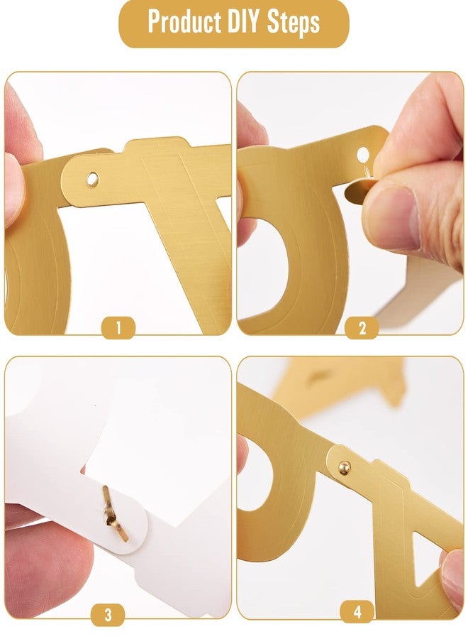 SUNBEAUTY 146 Pcs Gold DIY Make Your Own Banner Customizable Letters Symbols Banner For Birthday Wedding Happy New Year Baby Shower Graduation Retirement Xmas Party Decoration - Image 3